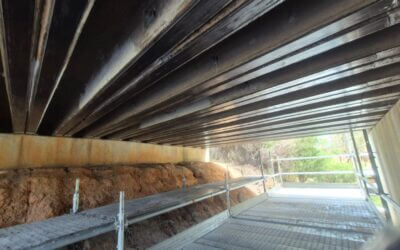 Bridge undergoing strengthening upgrade works in Melbourne